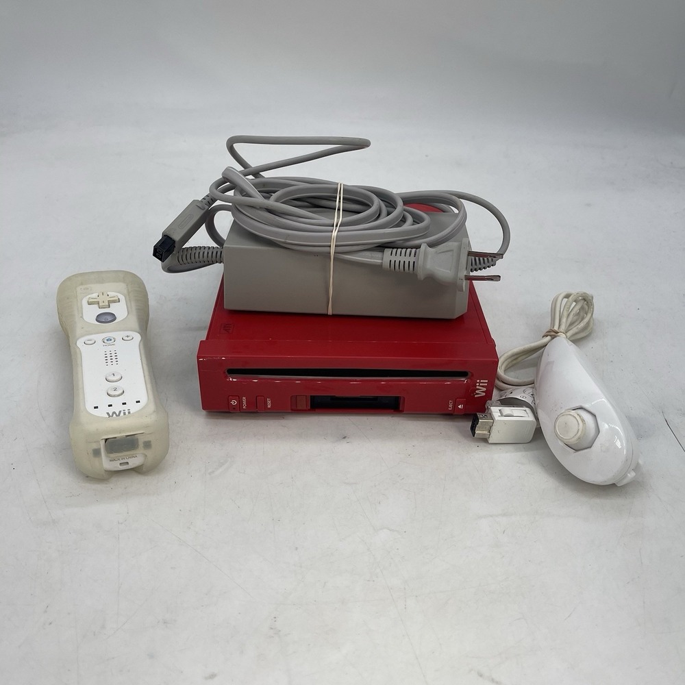 Nintendo Wii Gamecube Compatible Red Console RVL-001 Tested Works Console ONLY